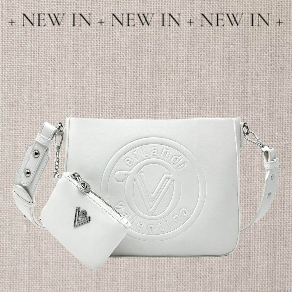 Step Up Your Style Game with White Valentino Orlandi Vegan Leather Purse Set!
